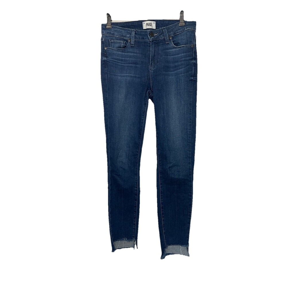 Paige Verdugo Skinny Crop Ankle Denim Jeans Women's 28 Dark Wash